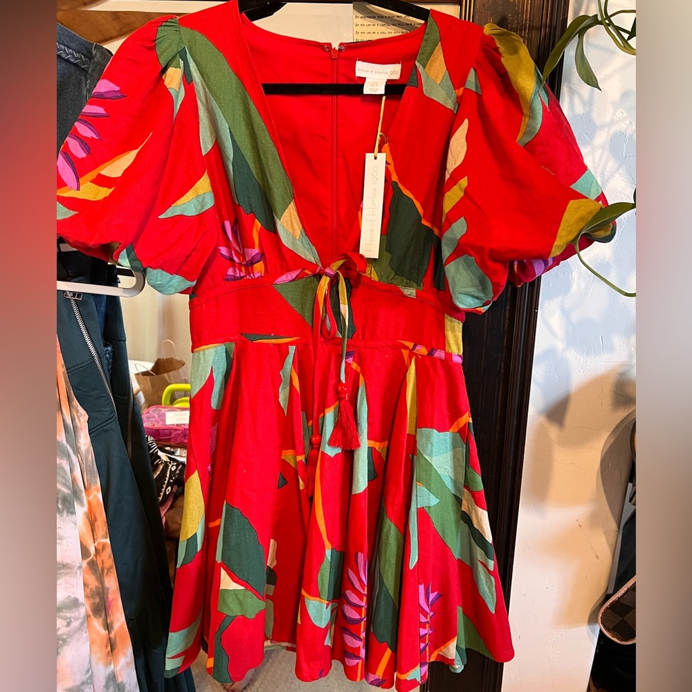 House of Harlow 1960 linen blend dress
